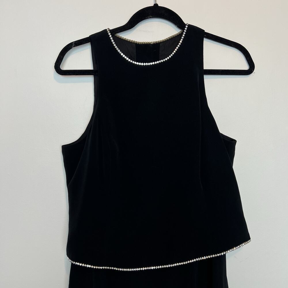Vintage Jones New York Evening LBD maxi formal rhinestone size 12 y2k 90s